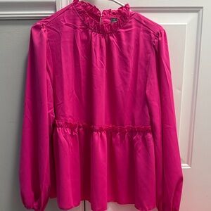 Elegant Pink Ruffled Women's Top